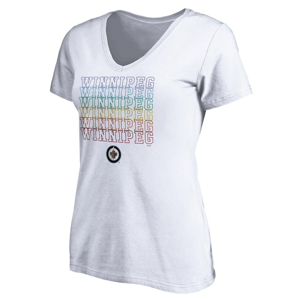 Winnipeg Jets - Women's City Pride V-Neck T-Shirt White