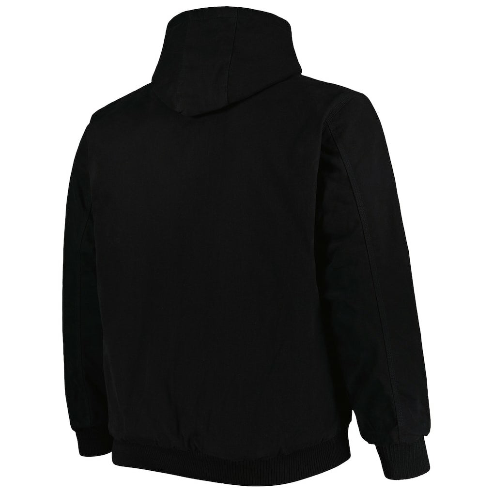 Cincinnati Bengals Dunbrooke Big & Tall Dakota Canvas Hoodie Full-Zip Jacket Black - NFL