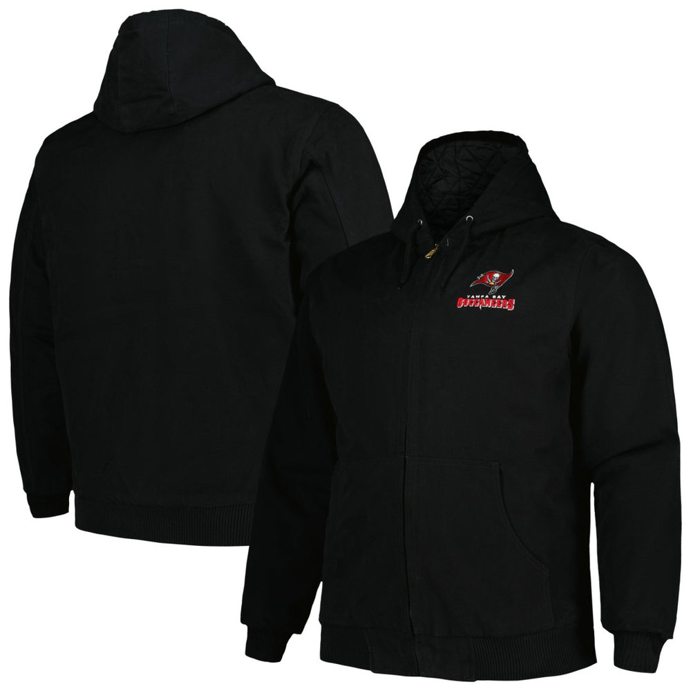 Tampa Bay Buccaneers Dunbrooke Big & Tall Dakota Canvas Hoodie Full-Zip Jacket Black - NFL