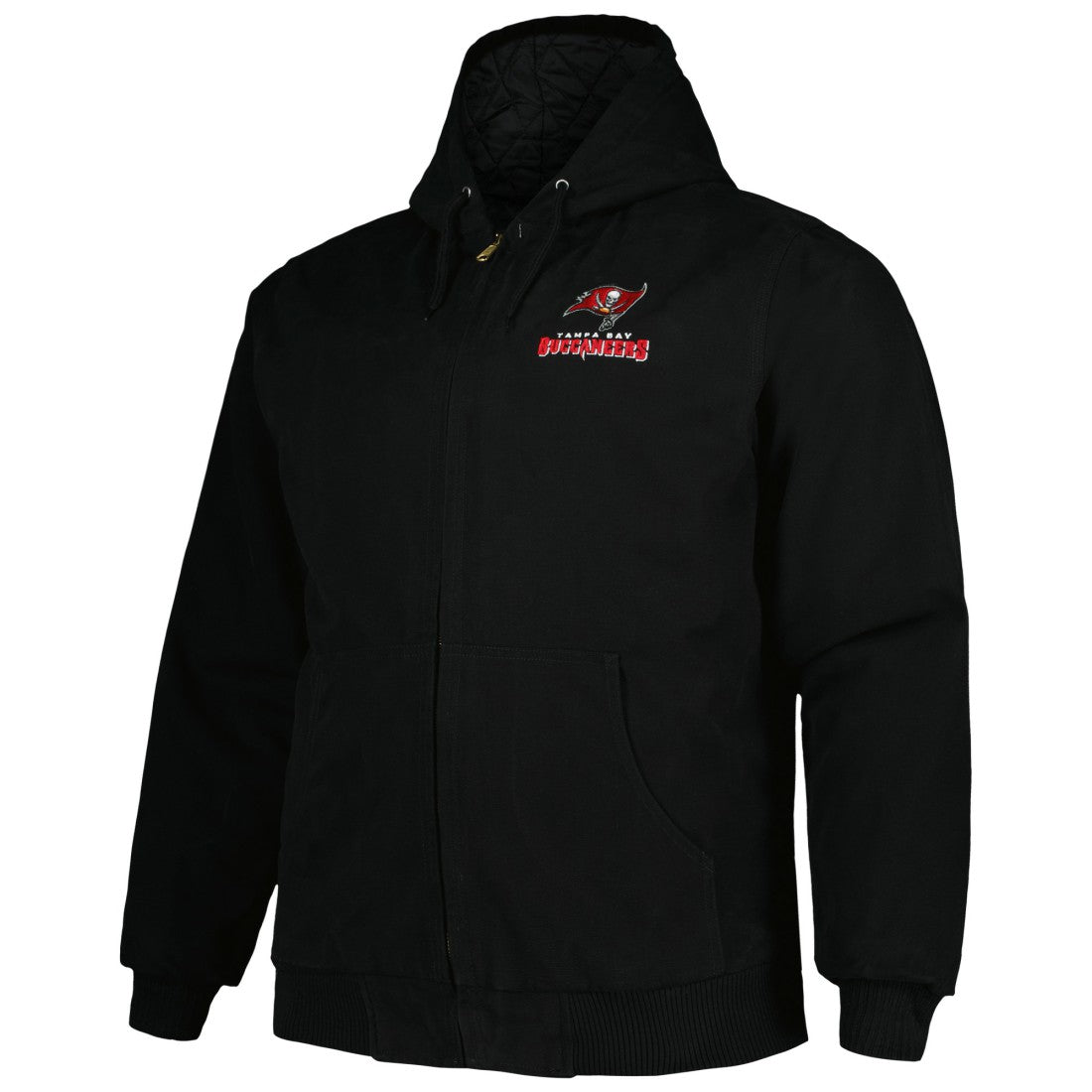 Tampa Bay Buccaneers Dunbrooke Big & Tall Dakota Canvas Hoodie Full-Zip Jacket Black - NFL