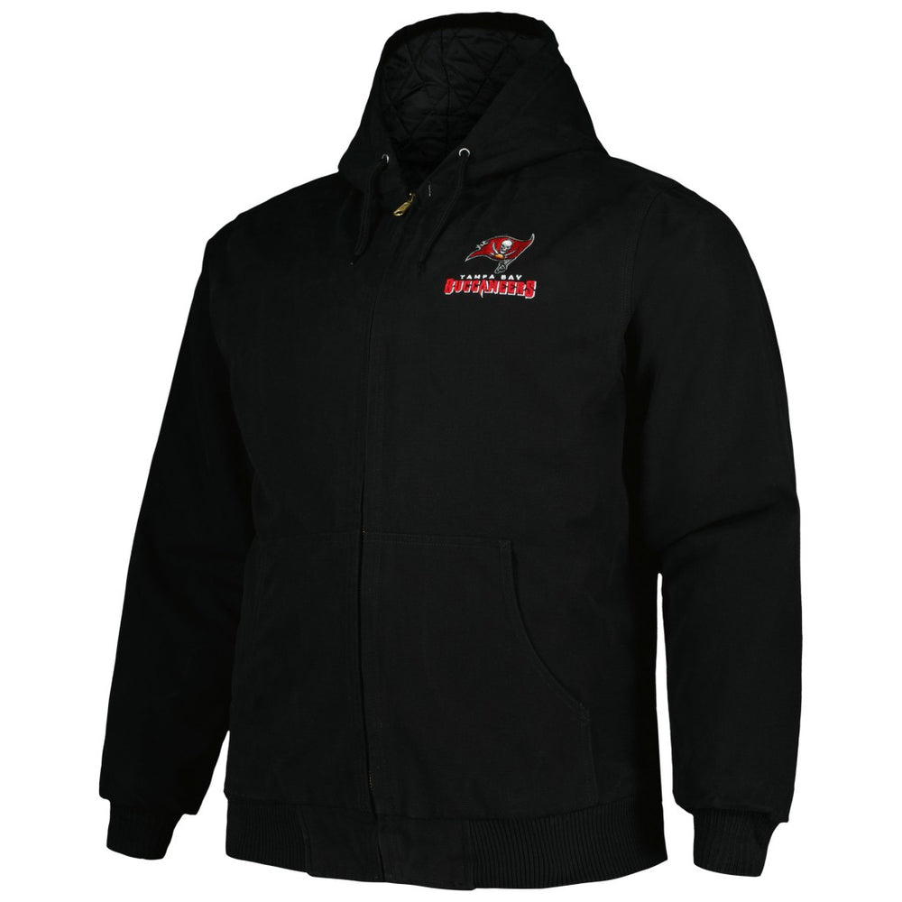 Tampa Bay Buccaneers Dunbrooke Big & Tall Dakota Canvas Hoodie Full-Zip Jacket Black - NFL