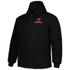 Tampa Bay Buccaneers Dunbrooke Big & Tall Dakota Canvas Hoodie Full-Zip Jacket Black - NFL