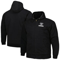 Las Vegas Raiders Dunbrooke Big & Tall Dakota Canvas Hoodie Full-Zip Jacket Black - NFL
