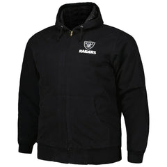 Las Vegas Raiders Dunbrooke Big & Tall Dakota Canvas Hoodie Full-Zip Jacket Black - NFL