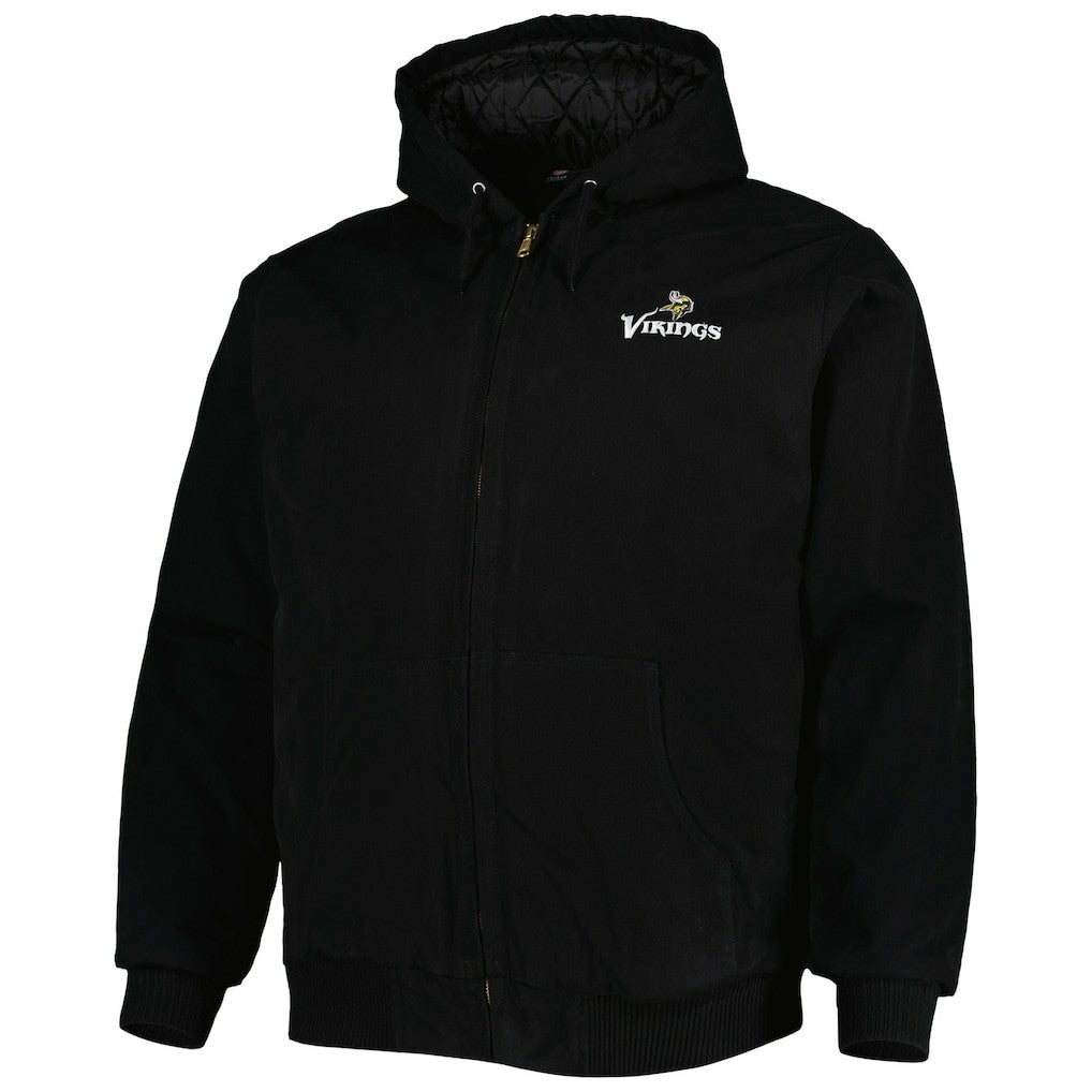 Minnesota Vikings Dunbrooke Big & Tall Dakota Canvas Hoodie Full-Zip Jacket Black - NFL