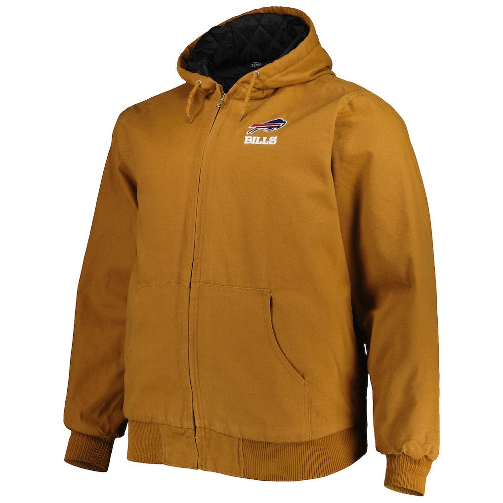 Buffalo Bills Dunbrooke Big & Tall Dakota Canvas Hoodie Full-Zip Jacket Tan - NFL