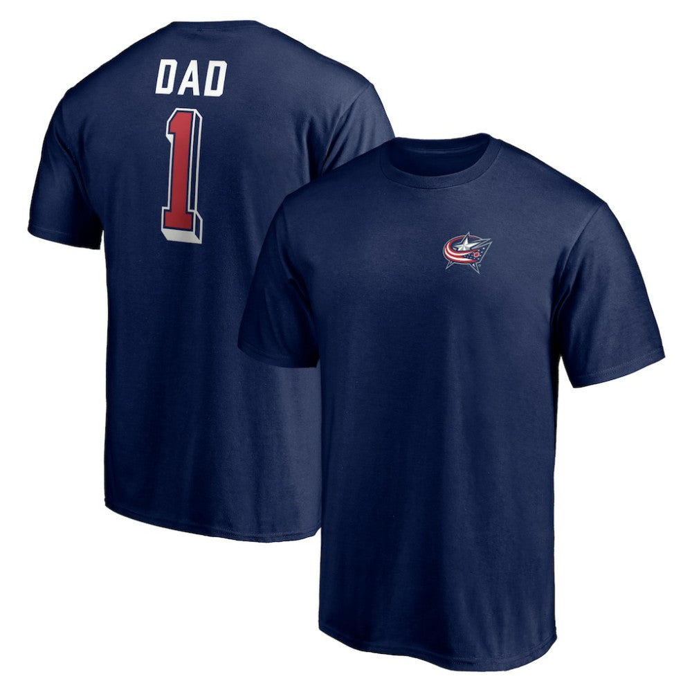 Columbus Blue Jackets - Number One Dad Logo T-Shirt Navy