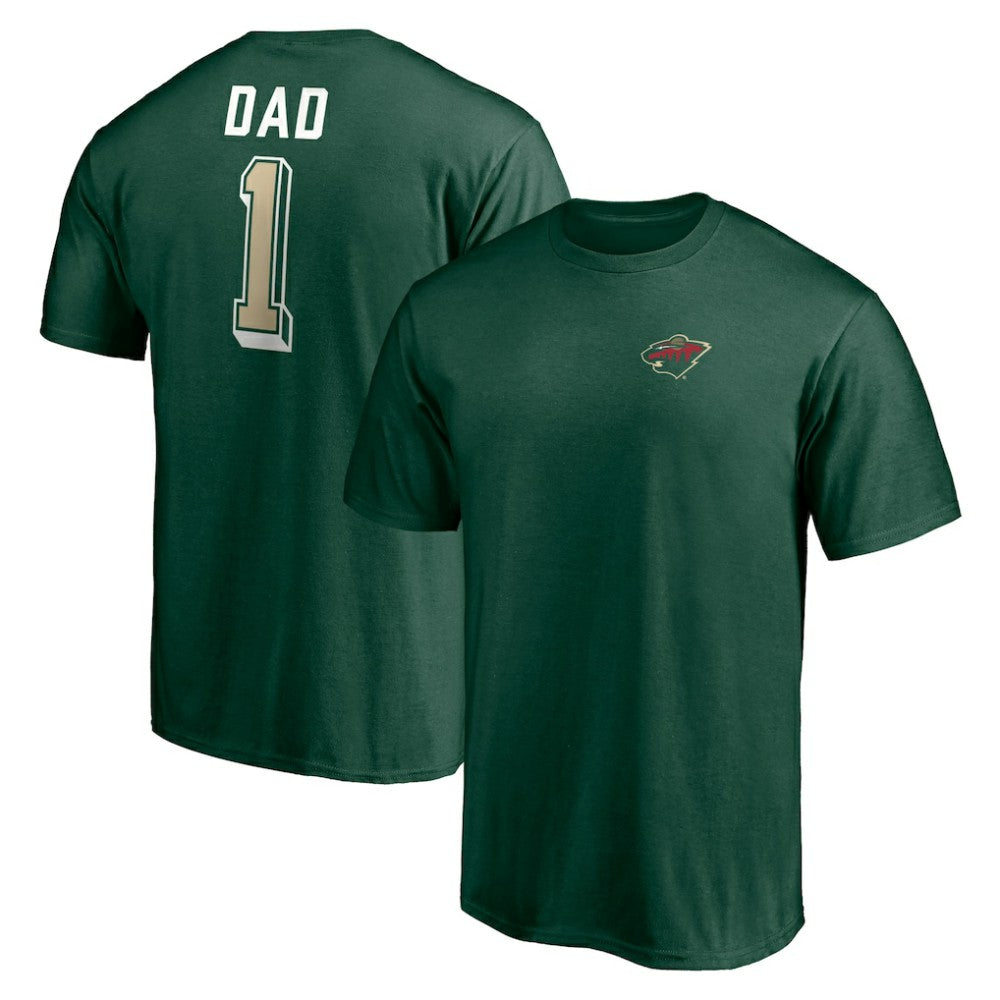 Minnesota Wild - Number One Dad Logo T-Shirt Green