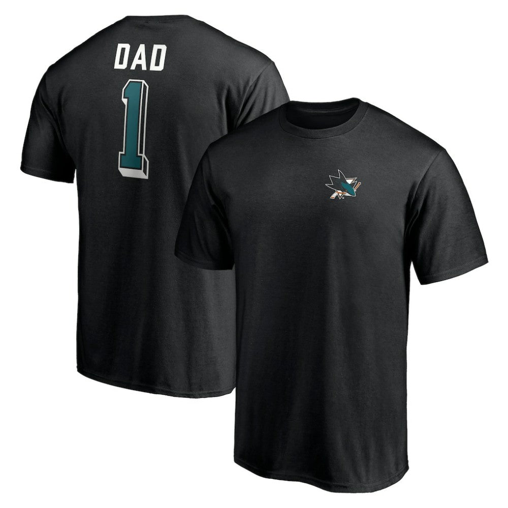 San Jose Sharks - Number One Dad Logo T-Shirt Black