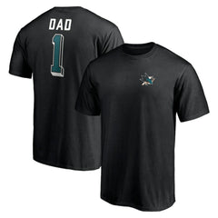 San Jose Sharks - Number One Dad Logo T-Shirt Black