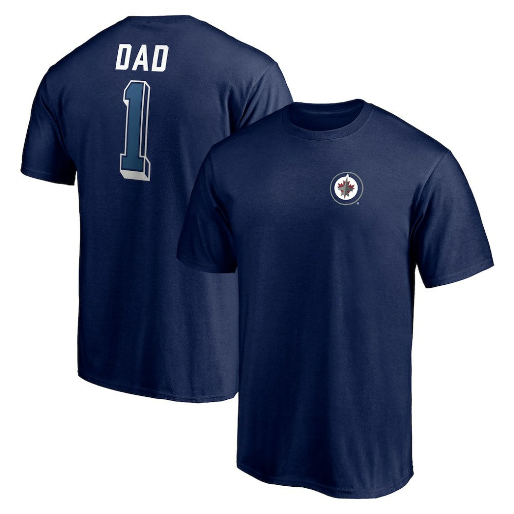 Winnipeg Jets - Number One Dad Logo T-Shirt Navy