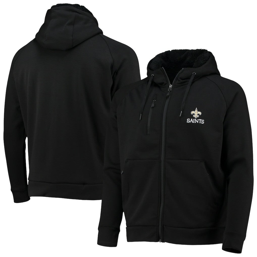 New Orleans Saints Dunbrooke Shag Tri-Blend Full-Zip Raglan Hoodie Black - NFL