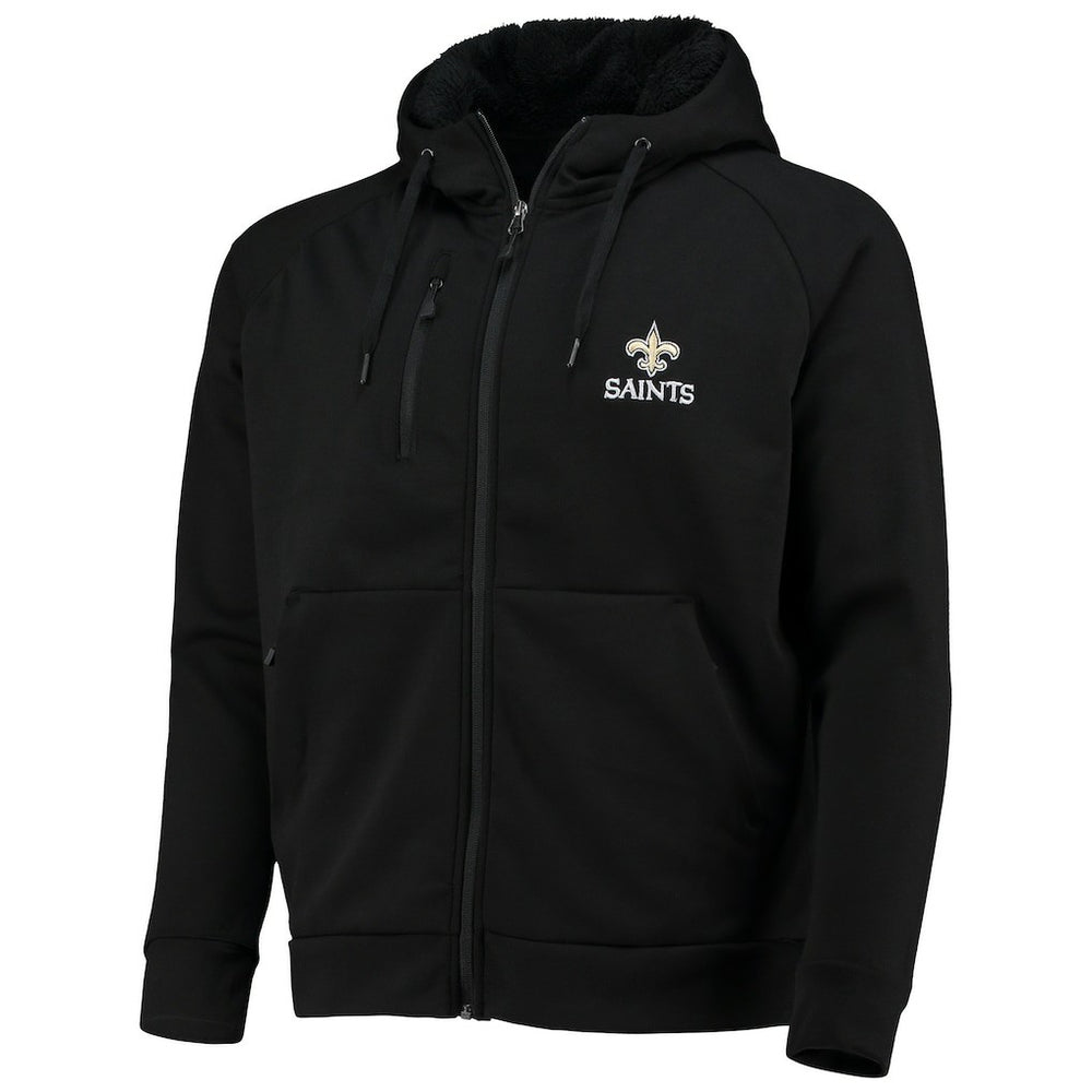 New Orleans Saints Dunbrooke Shag Tri-Blend Full-Zip Raglan Hoodie Black - NFL
