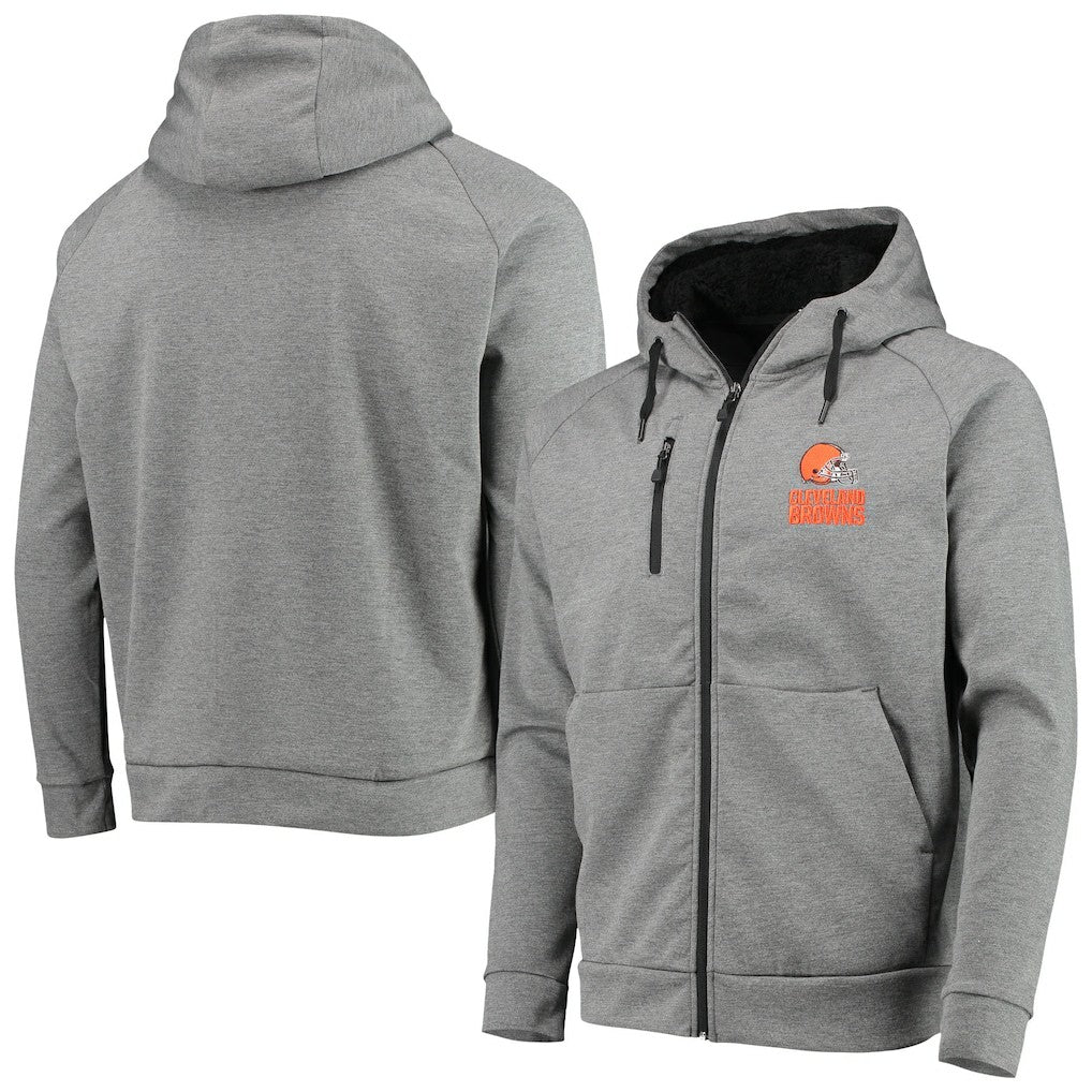 Cleveland Browns Dunbrooke Shag Tri-Blend Full-Zip Raglan Hoodie Charcoal - NFL