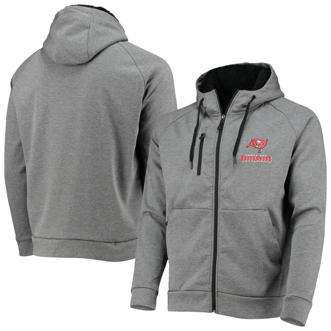 Tampa Bay Buccaneers Dunbrooke Shag Tri-Blend Full-Zip Raglan Hoodie Charcoal - NFL