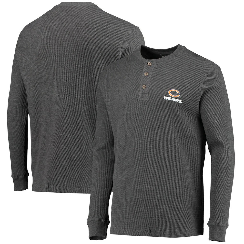 Chicago Bears Dunbrooke Logo Maverick Thermal Henley Long Sleeve T-Shirt Heathered Gray - NFL