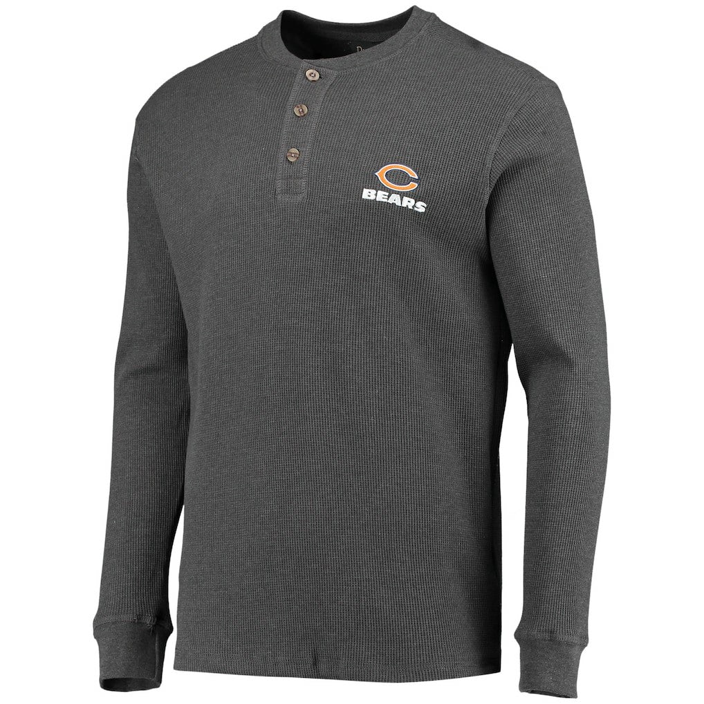 Chicago Bears Dunbrooke Logo Maverick Thermal Henley Long Sleeve T-Shirt Heathered Gray - NFL