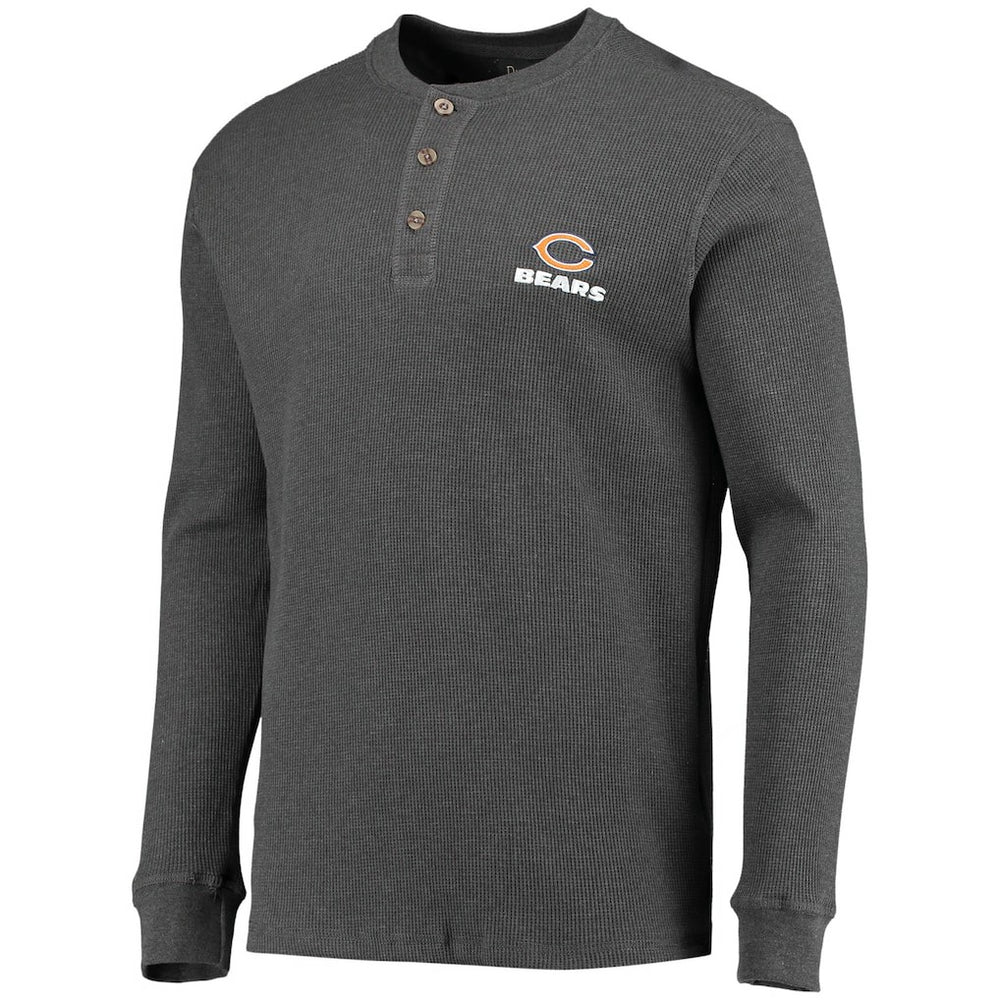 Chicago Bears Dunbrooke Logo Maverick Thermal Henley Long Sleeve T-Shirt Heathered Gray - NFL
