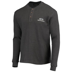 Seattle Seahawks Dunbrooke Logo Maverick Thermal Henley Long Sleeve T-Shirt Heathered Gray - NFL
