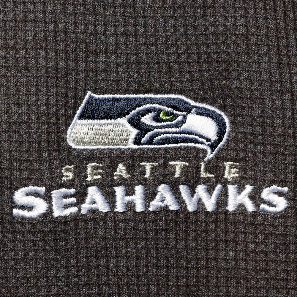Seattle Seahawks Dunbrooke Logo Maverick Thermal Henley Long Sleeve T-Shirt Heathered Gray - NFL