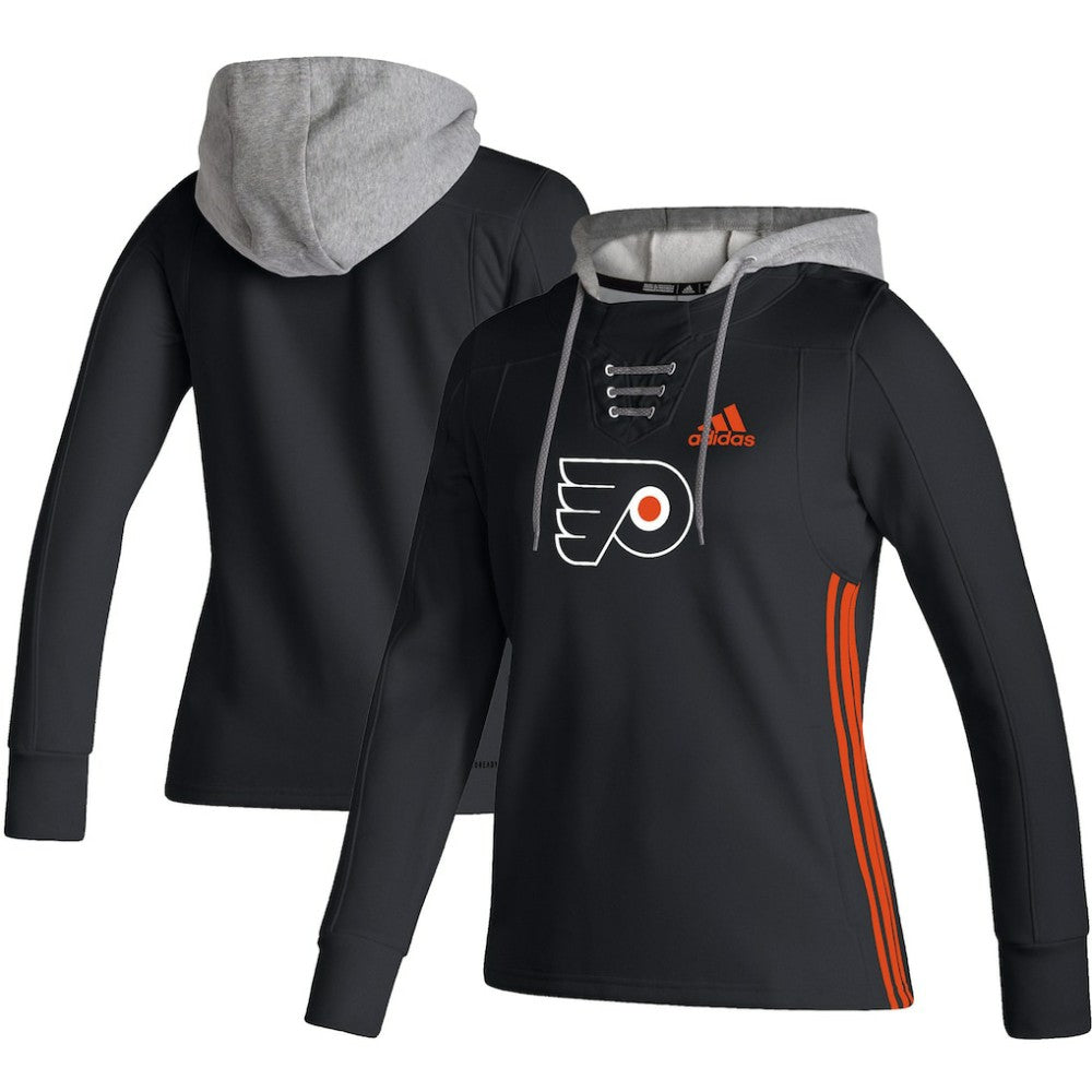 Philadelphia Flyers - adidas Women's Skate Lace AEROREADY Pullover Hoodie Black