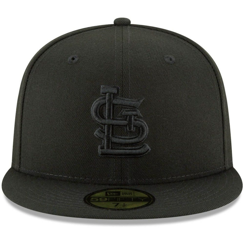 St. Louis Cardinals New Era Black on Black 59FIFTY Fitted Hat On Sale