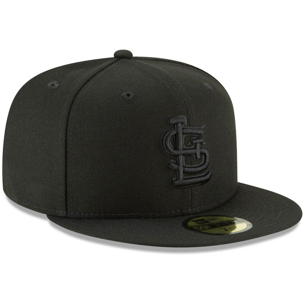 St. Louis Cardinals New Era Black on Black 59FIFTY Fitted Hat On Sale