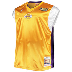 Mitchell & Ness - Los Angeles Lakers Hardwood Classics Big & Tall On-Court Shooting V-Neck Shirt - Gold/Purple