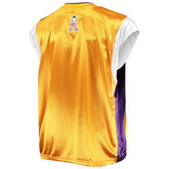 Mitchell & Ness - Los Angeles Lakers Hardwood Classics Big & Tall On-Court Shooting V-Neck Shirt - Gold/Purple