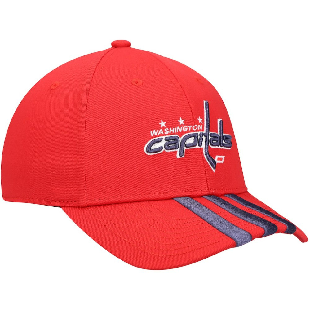 Washington Capitals adidas Locker Room Three Stripe Adjustable Hat Red