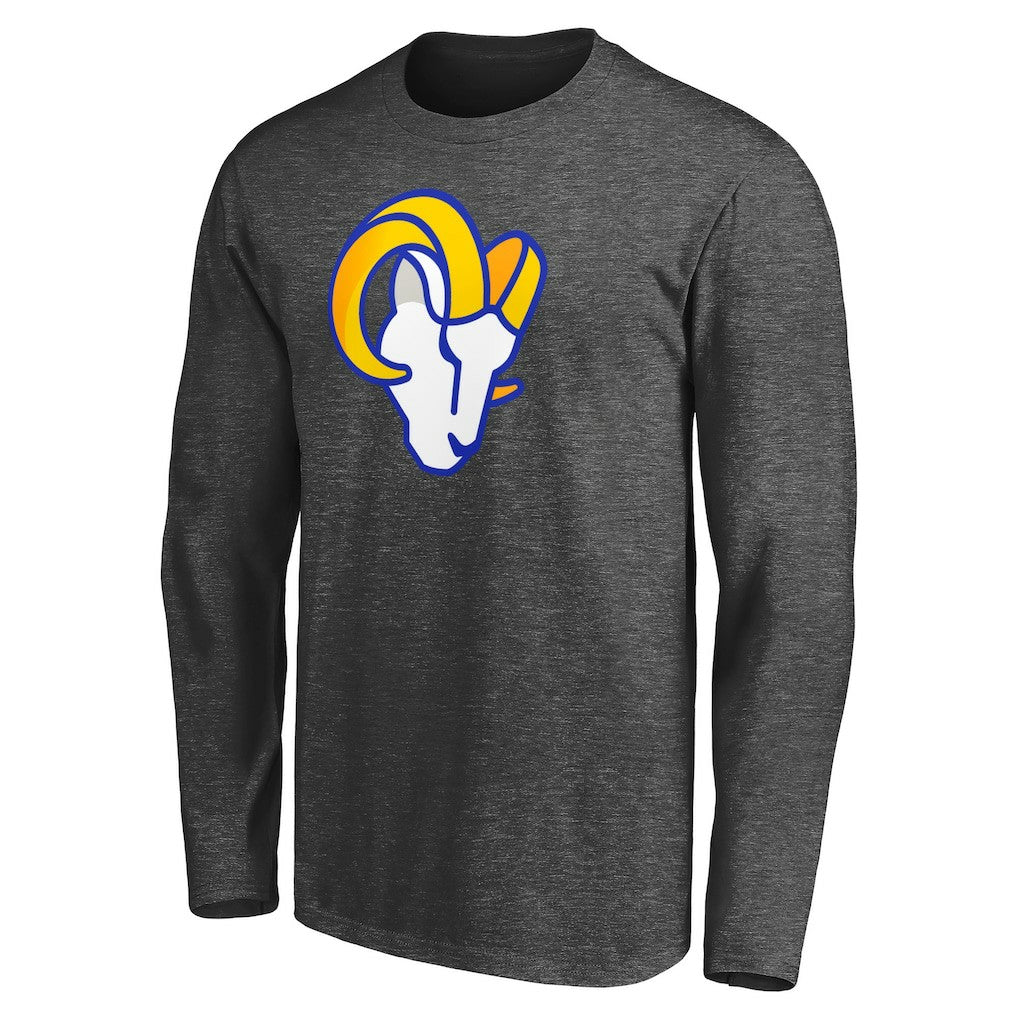 Los Angeles Rams Big & Tall Primary Logo Long Sleeve T-Shirt Heathered Charcoal - Fanatics
