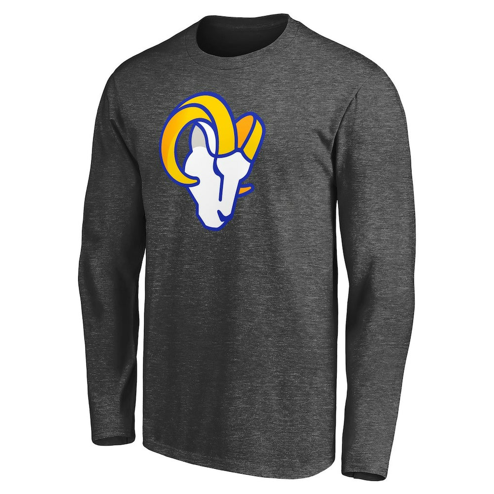 Los Angeles Rams Big & Tall Primary Logo Long Sleeve T-Shirt Heathered Charcoal - Fanatics