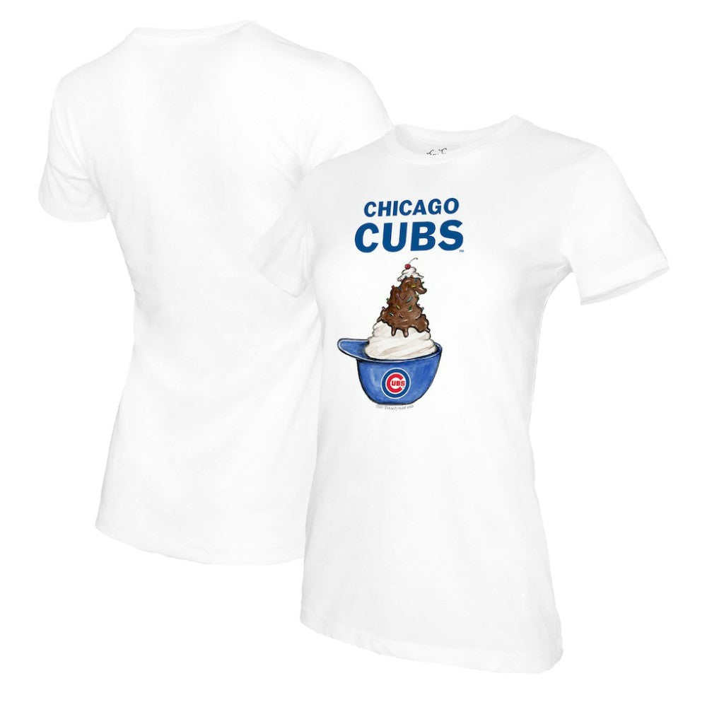 Chicago Cubs Tiny Turnip Women's Sundae Helmet T-Shirt Clearance