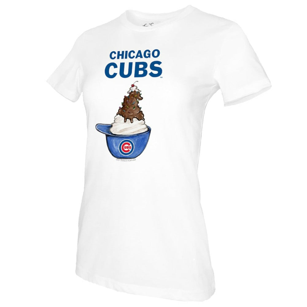 Chicago Cubs Tiny Turnip Women's Sundae Helmet T-Shirt Clearance