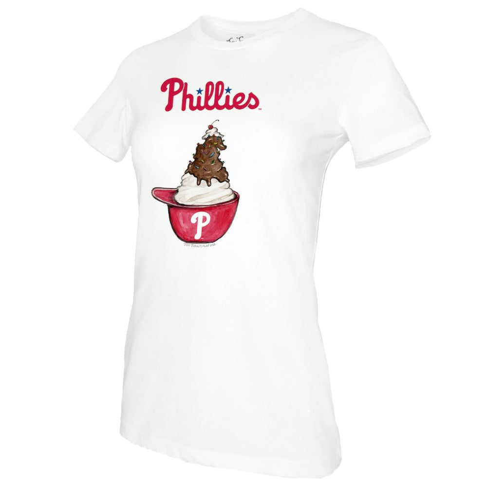 Philadelphia Phillies Tiny Turnip Women's Sundae Helmet T-Shirt Clearance