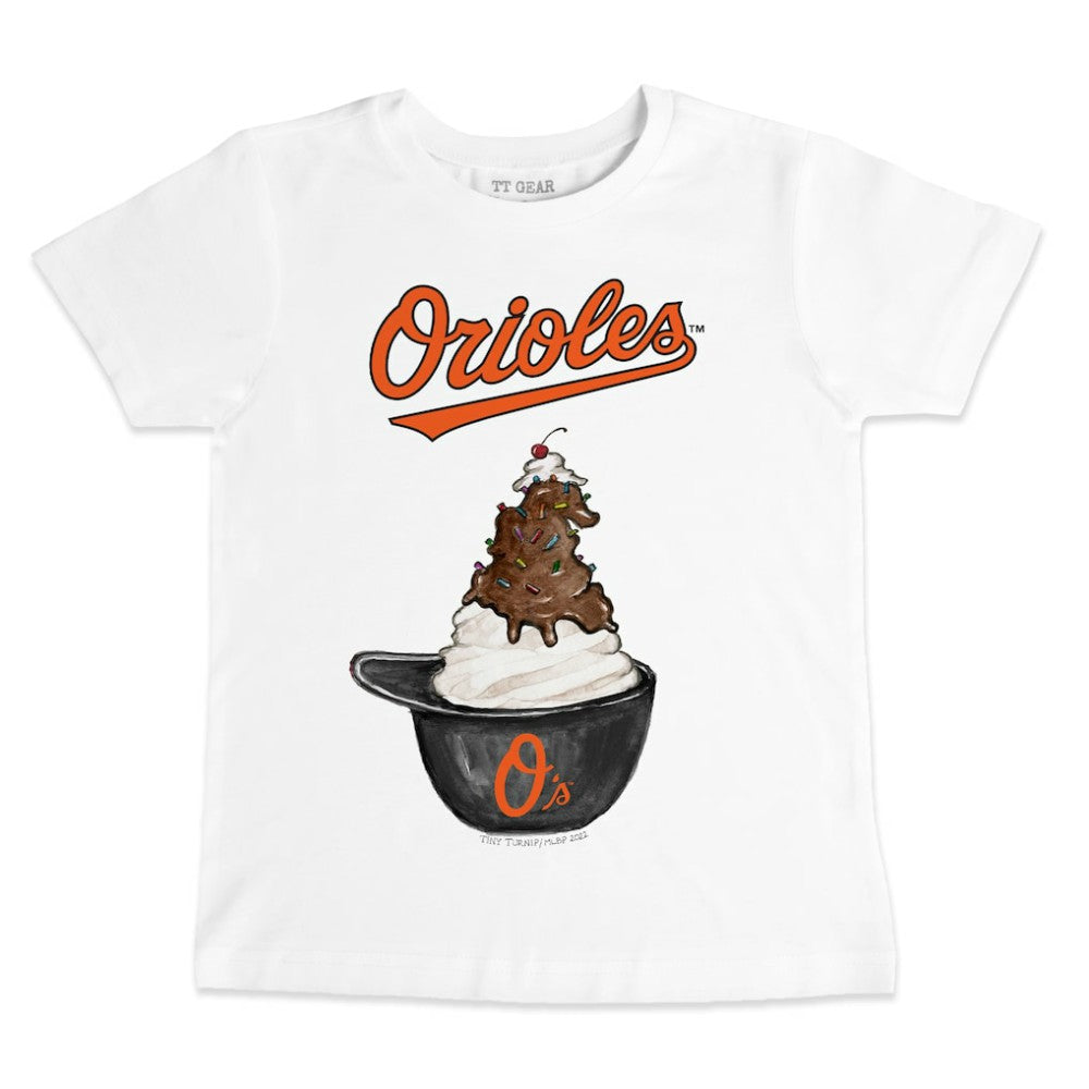 Baltimore Orioles Tiny Turnip Youth Sundae Helmet T-Shirt Sale