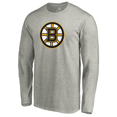 Boston Bruins Primary Logo Long Sleeve T-Shirt Heather Gray