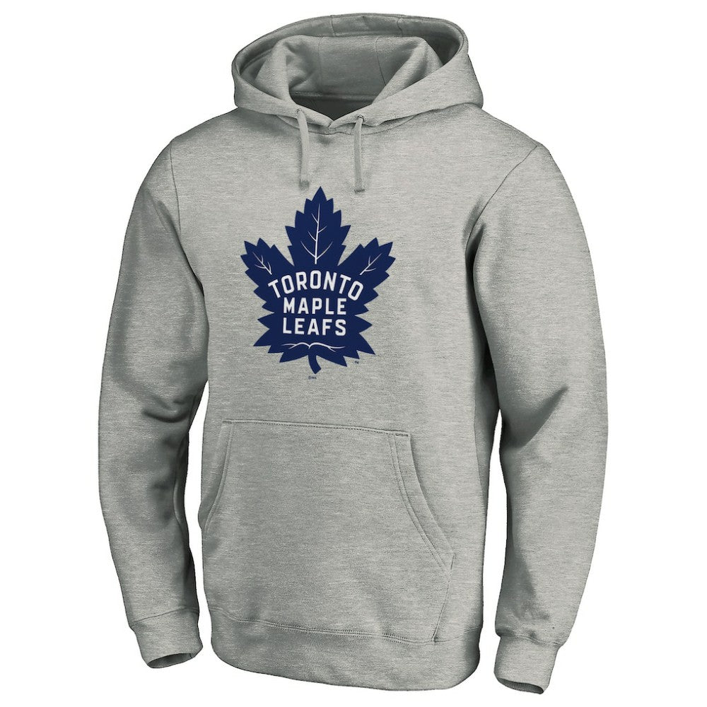 Toronto Maple Leafs - Primary Team Logo Fleece Fitted Pullover Hoodie Heather Gray