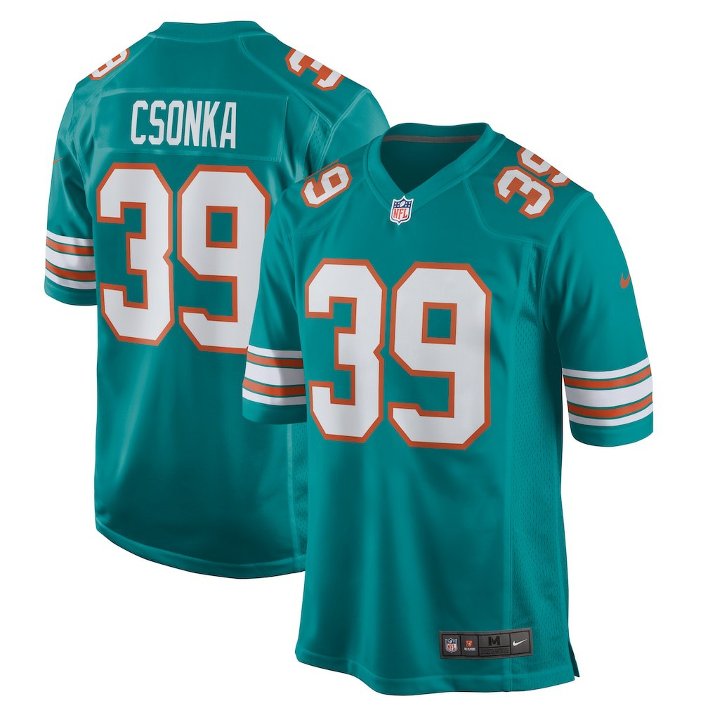Larry Csonka Miami Dolphins Retired Player Jersey Aqua - Nike