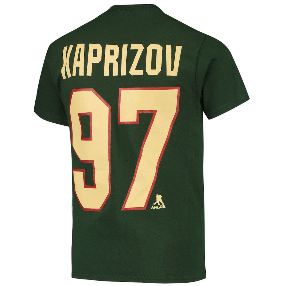 Kirill Kaprizov Minnesota Wild - Youth Player Name & Number T-Shirt Green