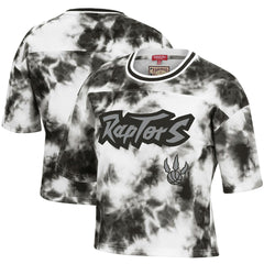 Mitchell & Ness - Toronto Raptors Women's Hardwood Classics Tie-Dye Cropped T-Shirt - Black/White