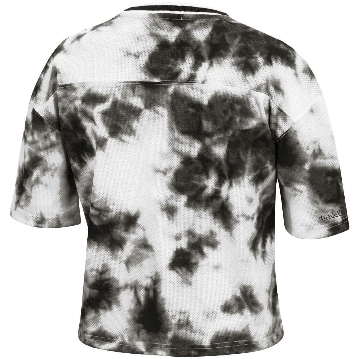 Mitchell & Ness - Toronto Raptors Women's Hardwood Classics Tie-Dye Cropped T-Shirt - Black/White