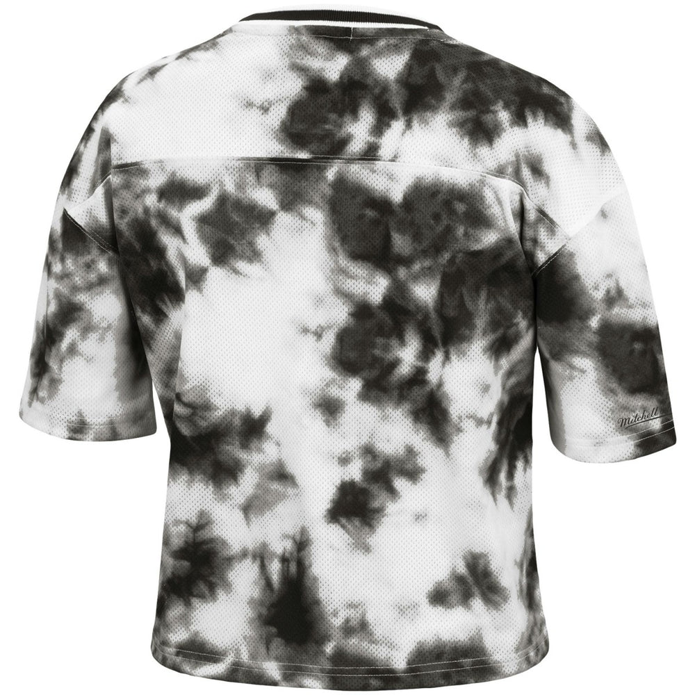 Mitchell & Ness - Toronto Raptors Women's Hardwood Classics Tie-Dye Cropped T-Shirt - Black/White