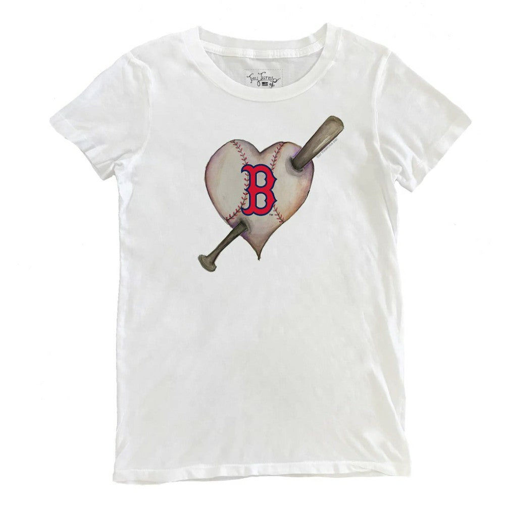 Boston Red Sox Tiny Turnip Women's Heart Bat T-Shirt Sale