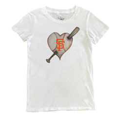San Francisco Giants Tiny Turnip Women's Heart Bat T-Shirt On Sale