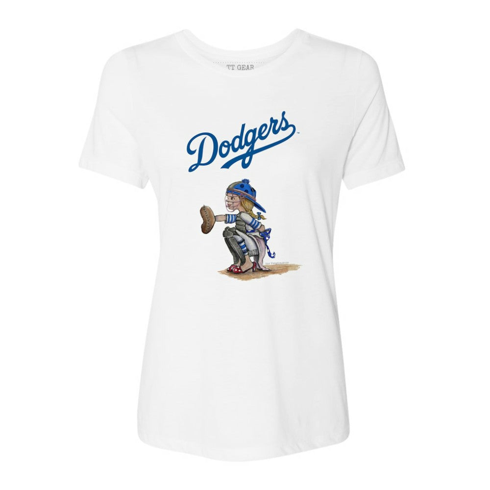 Los Angeles Dodgers Tiny Turnip Women's Kate the Catcher T-Shirt Sale