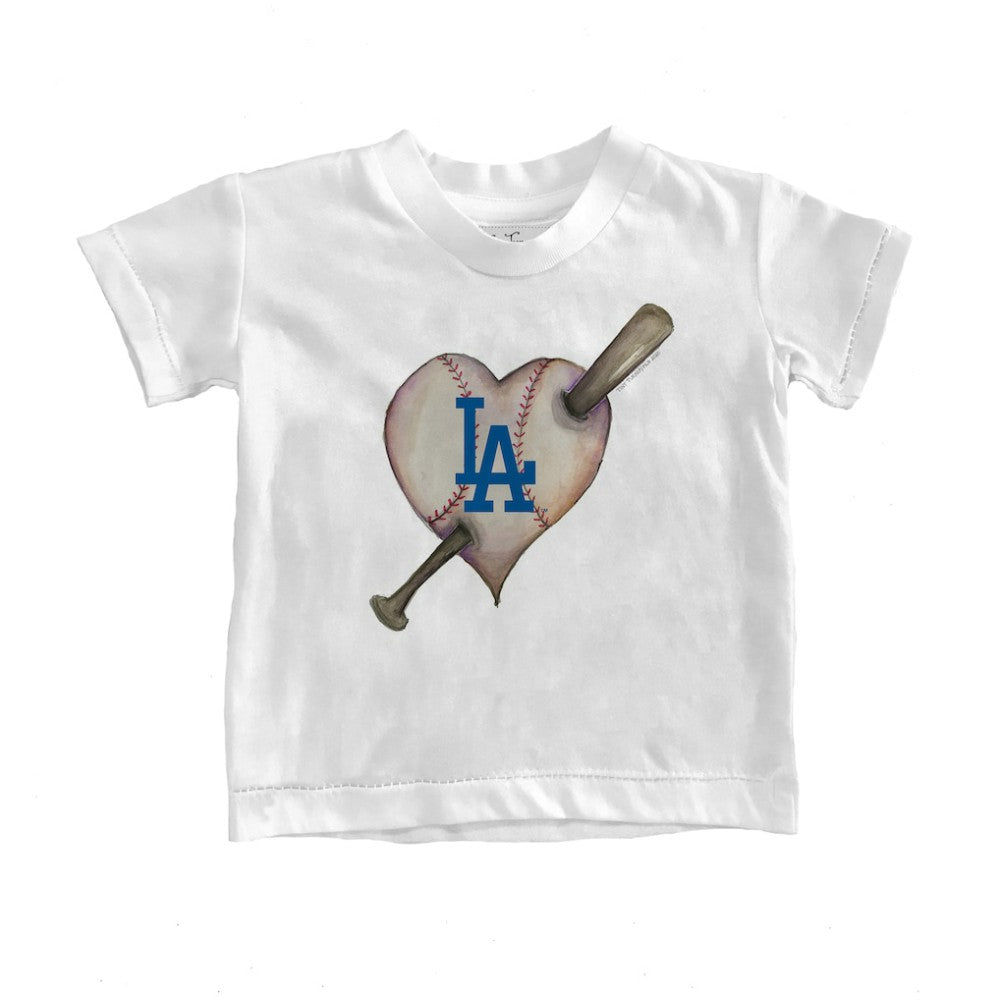 Los Angeles Dodgers Tiny Turnip Youth Heart Bat T-Shirt Lifestyle