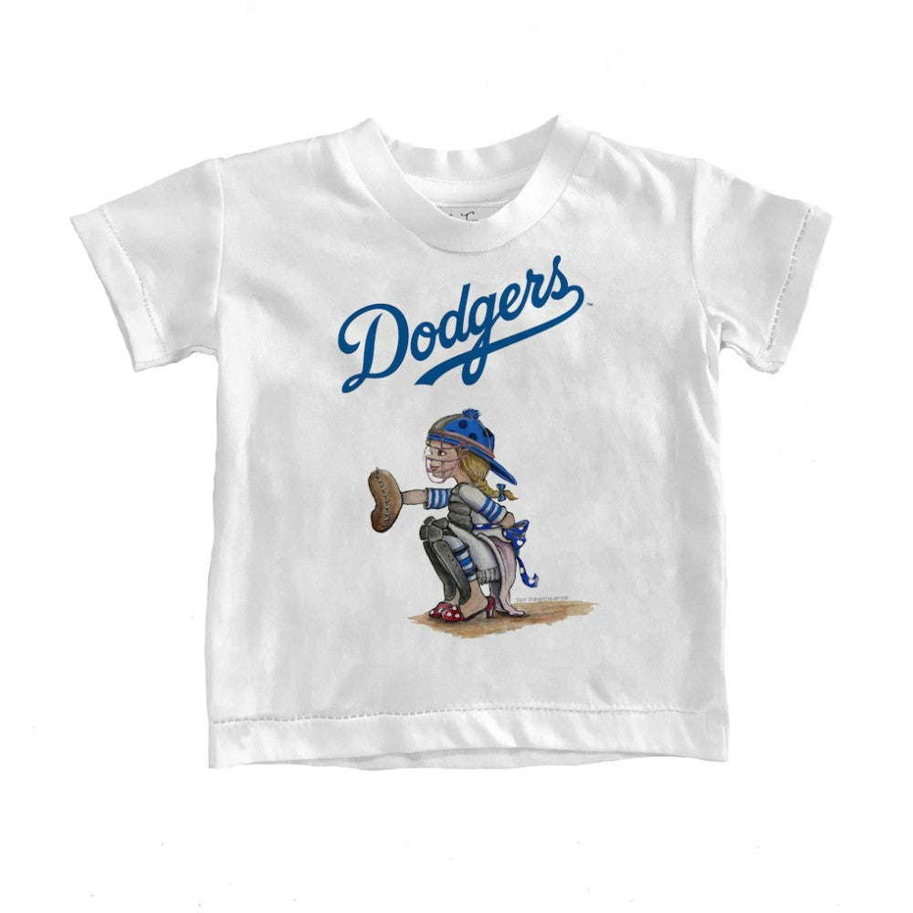 Los Angeles Dodgers Tiny Turnip Youth Kate the Catcher T-Shirt discount