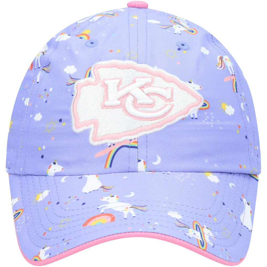 Kansas City Chiefs '47 Girls Preschool Unicorn Clean Up Adjustable Hat Purple - 47 brand
