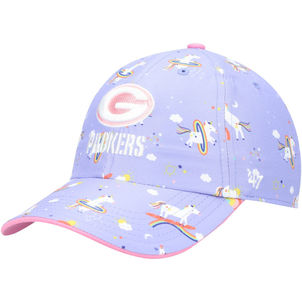 Green Bay Packers '47 Girls Preschool Unicorn Clean Up Adjustable Hat Purple - 47 brand